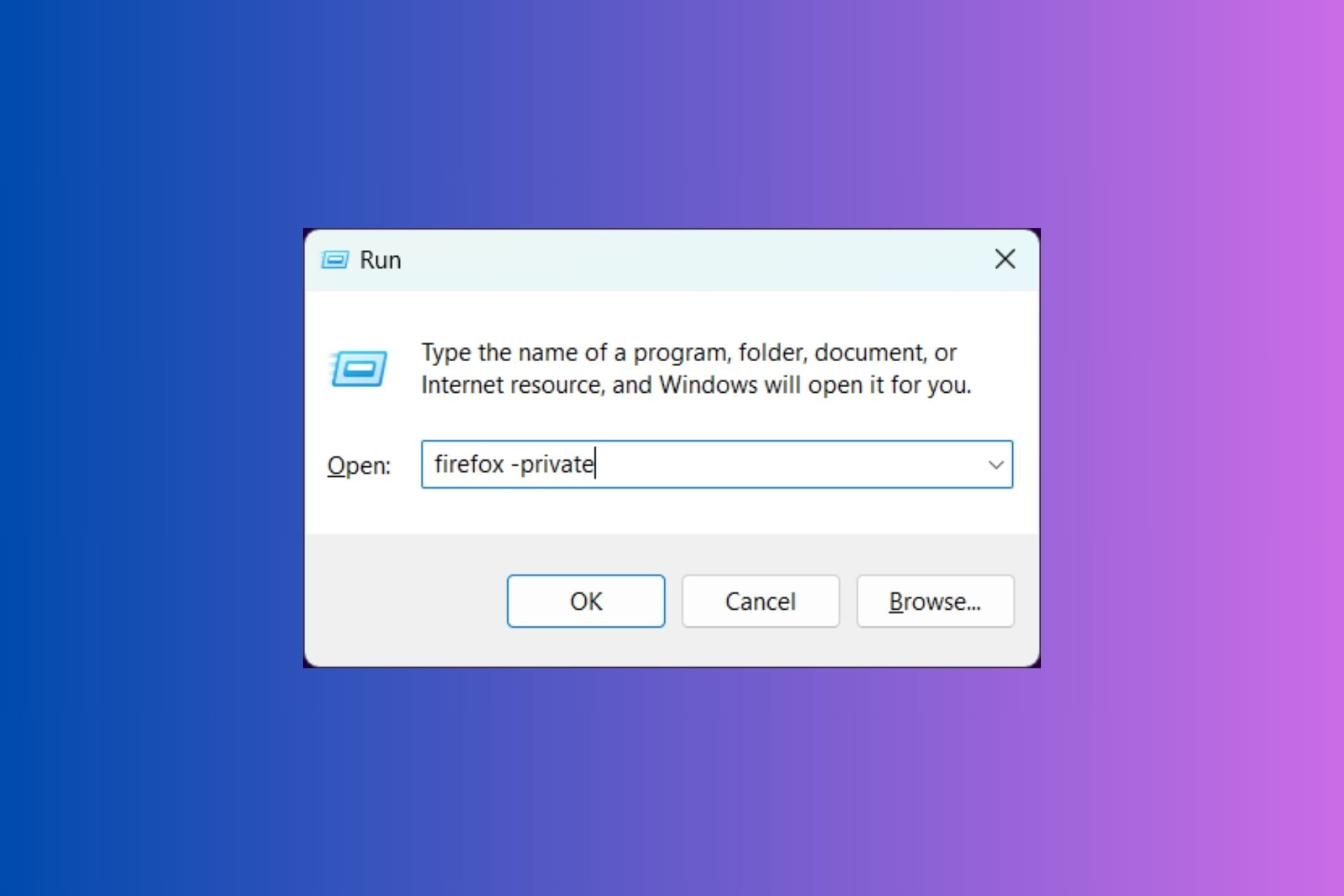 How to open Firefox private window with command line