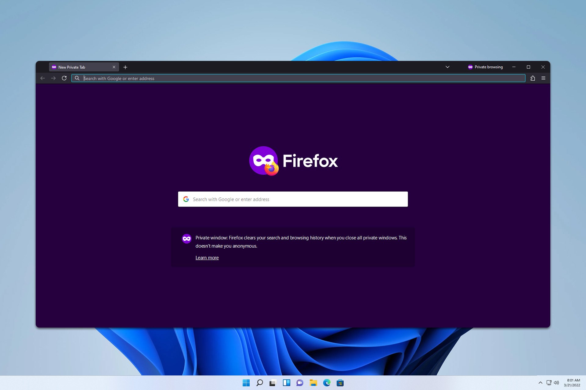 firefox incognito not working