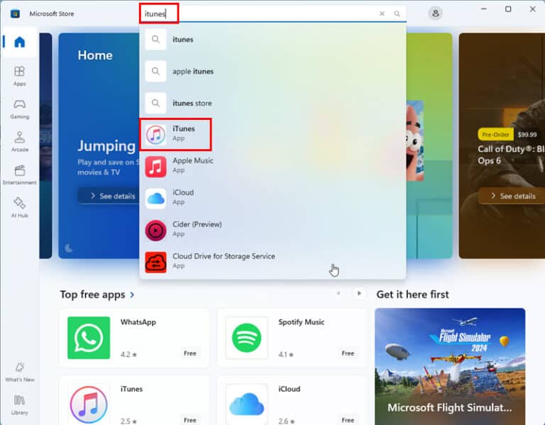 add itunes shortcut to desktop windows 11