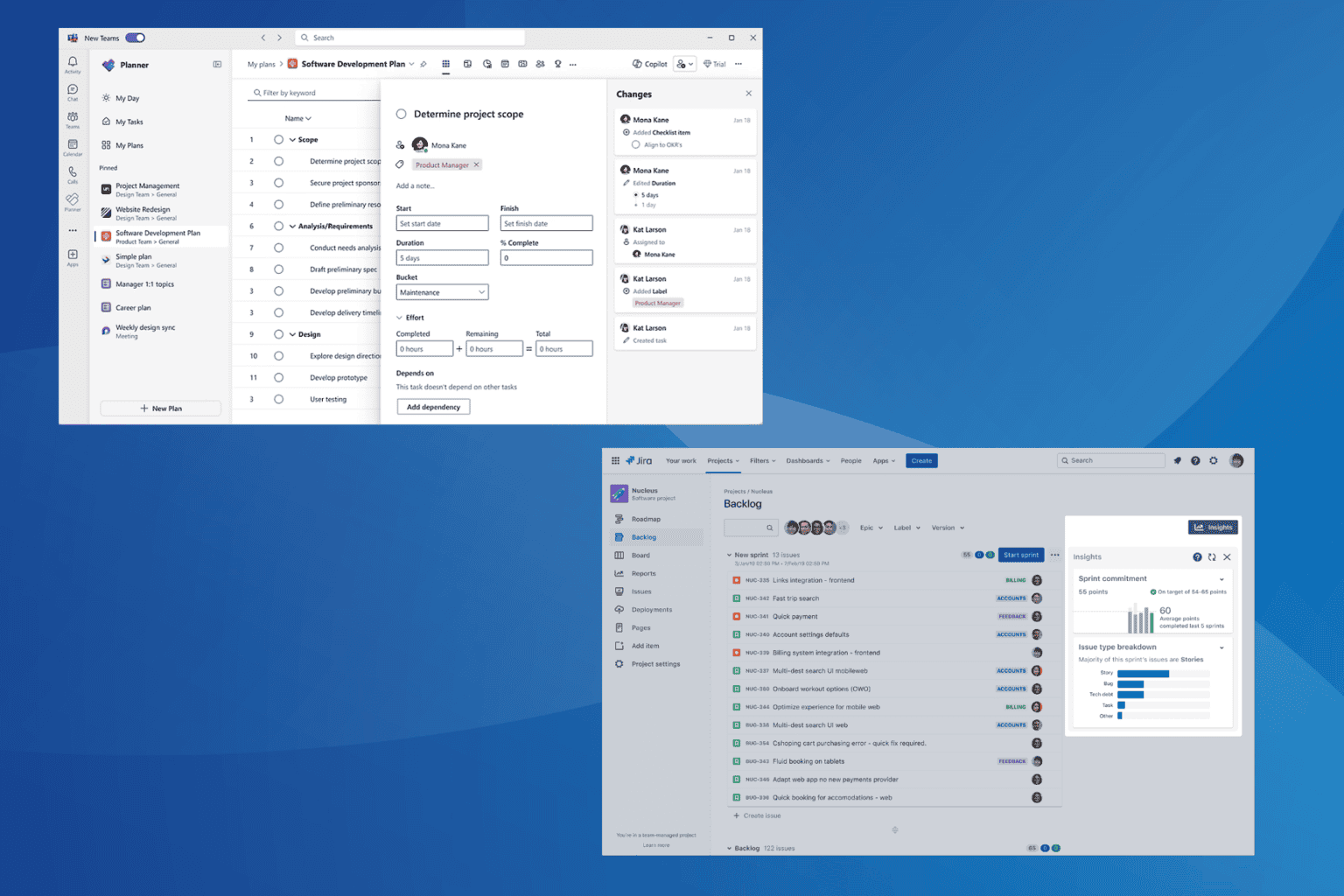 microsoft planner vs jira