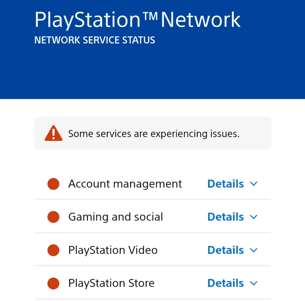 ps network service status