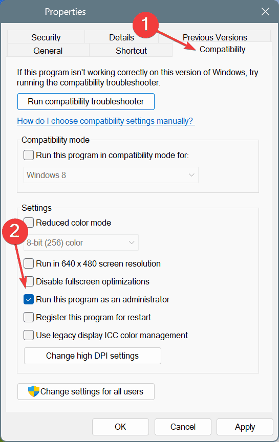 run as admin to fix ERROR_CALL_NOT_IMPLEMENTED