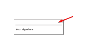 microsoft word signature line remove x