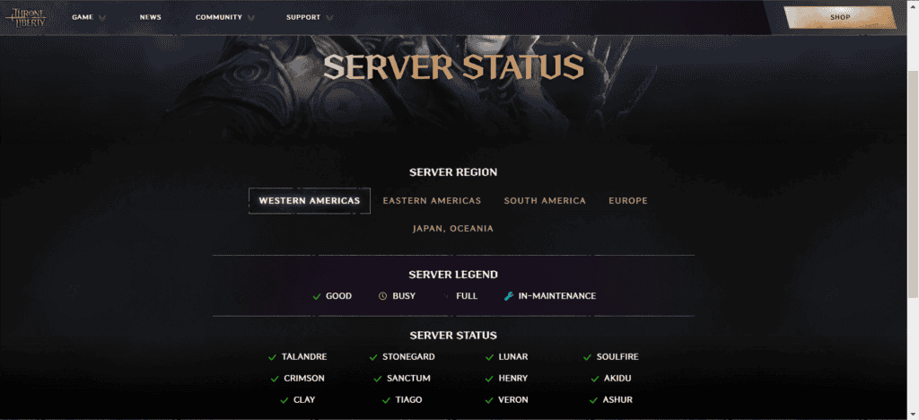 server status