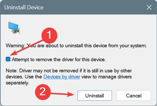 uninstall driver