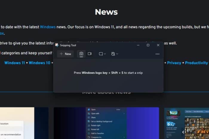 Windows 11 Snipping tool