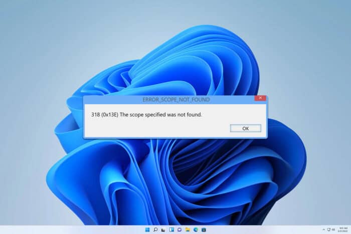 ERROR_SCOPE_NOT_FOUND