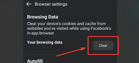 how to clear cache on facebook