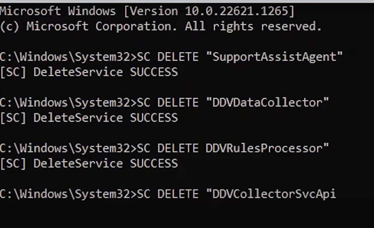 dell supportassist installation failed