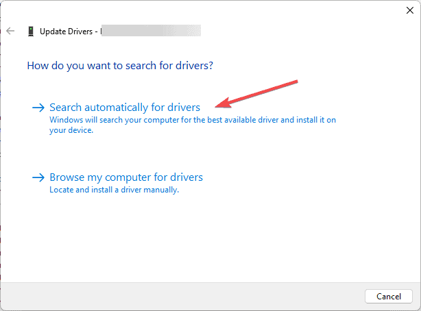 Search automatically for drivers