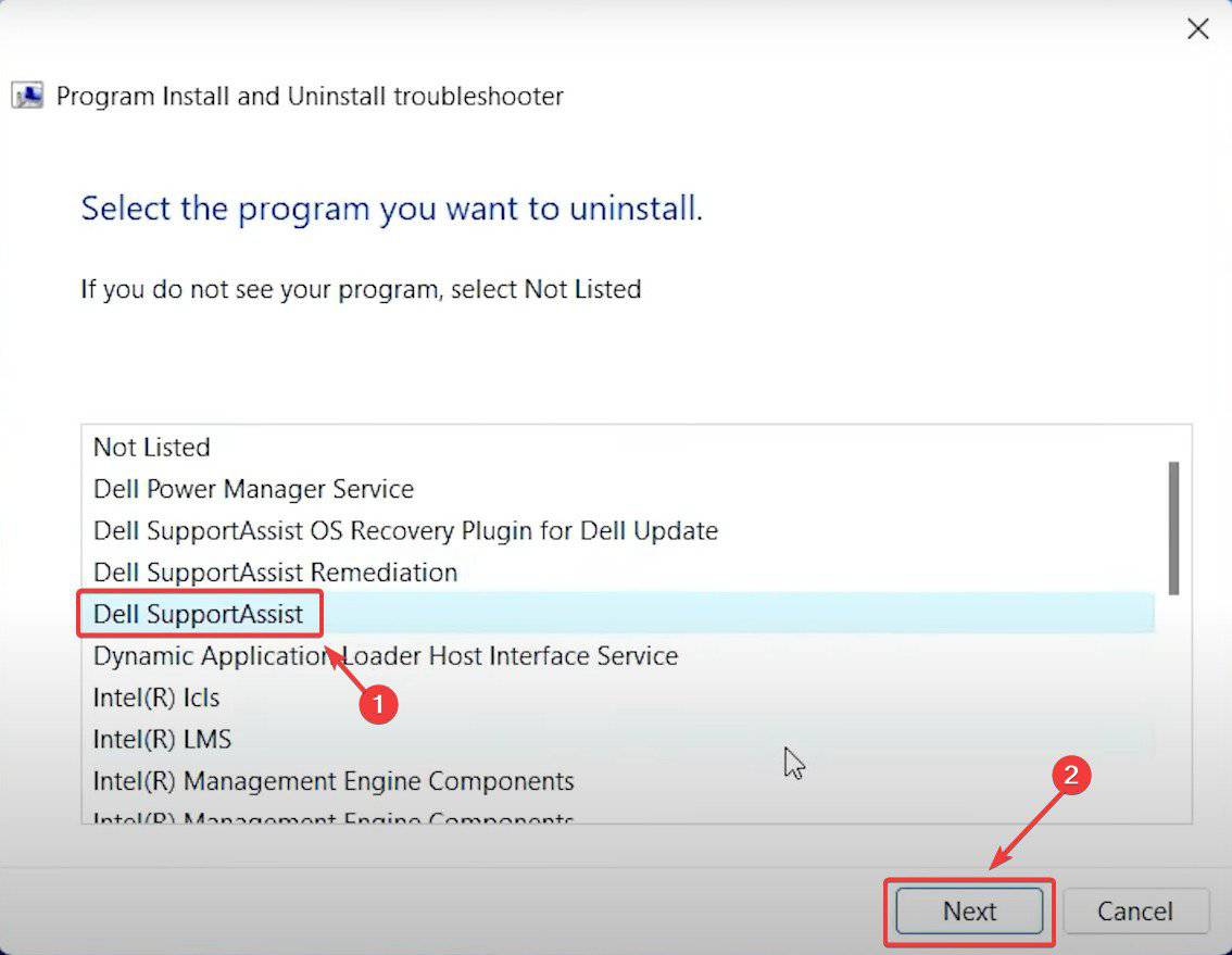 dell supportassist installation failed