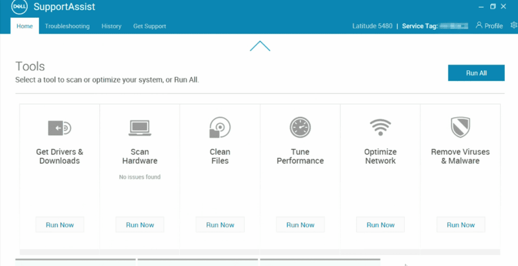 dell support assist troubleshooting scanners