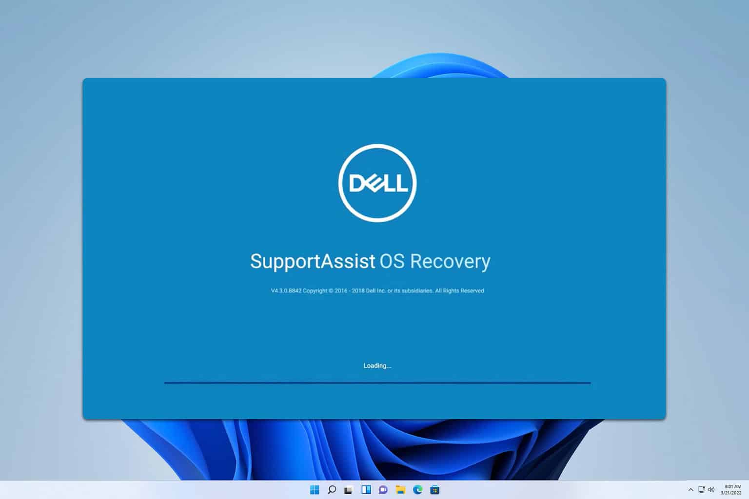 dell supportassist os recovery