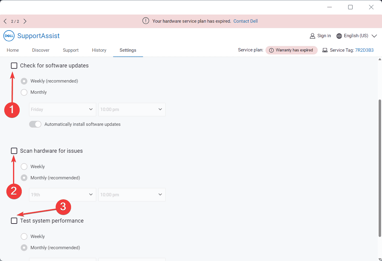 disable scan to fix dell supportassist high memory