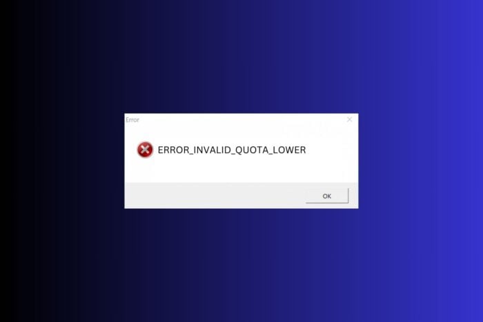 error invalid quota lower