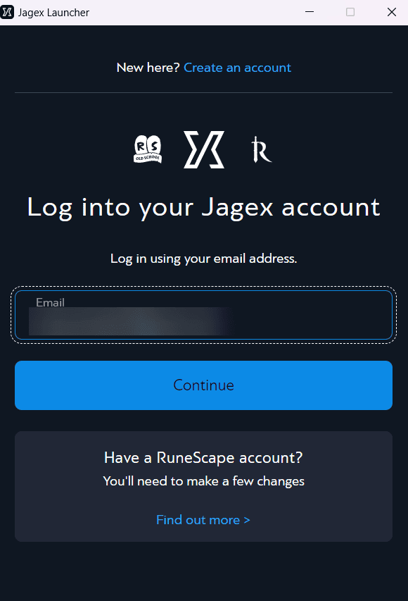 jagex launcher log in