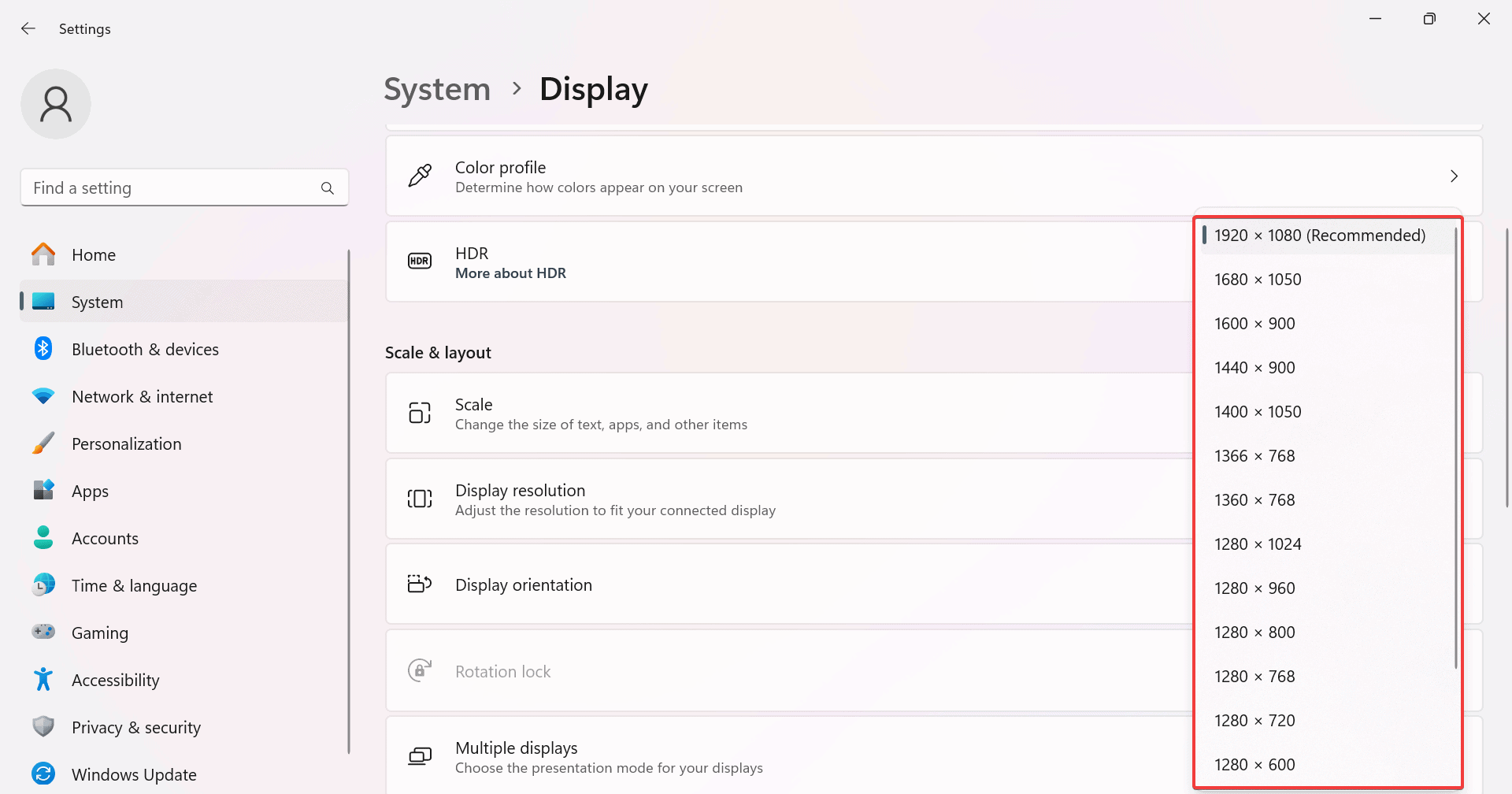 reduce display resolution