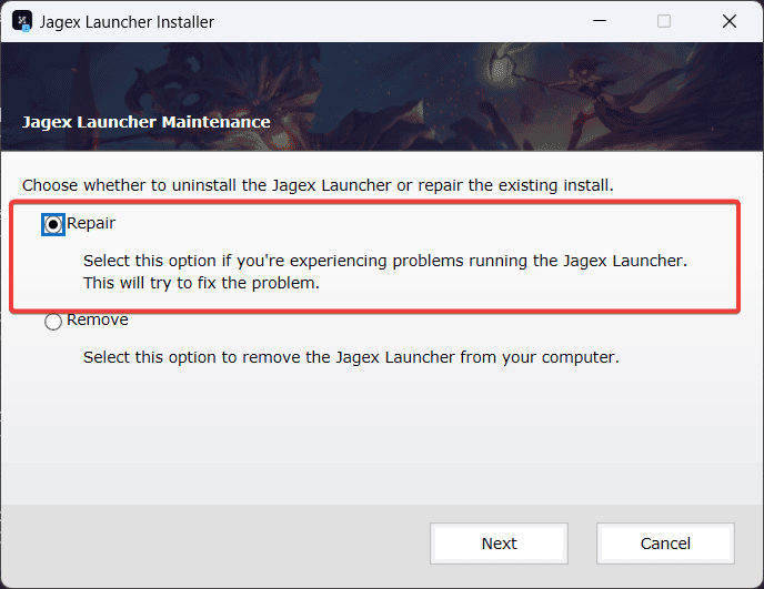 repair jagex launcher