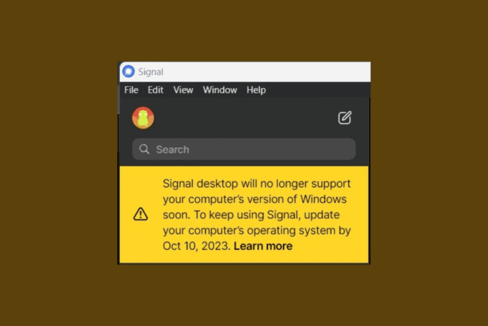 Signal Desktop not compatible with this Windows version