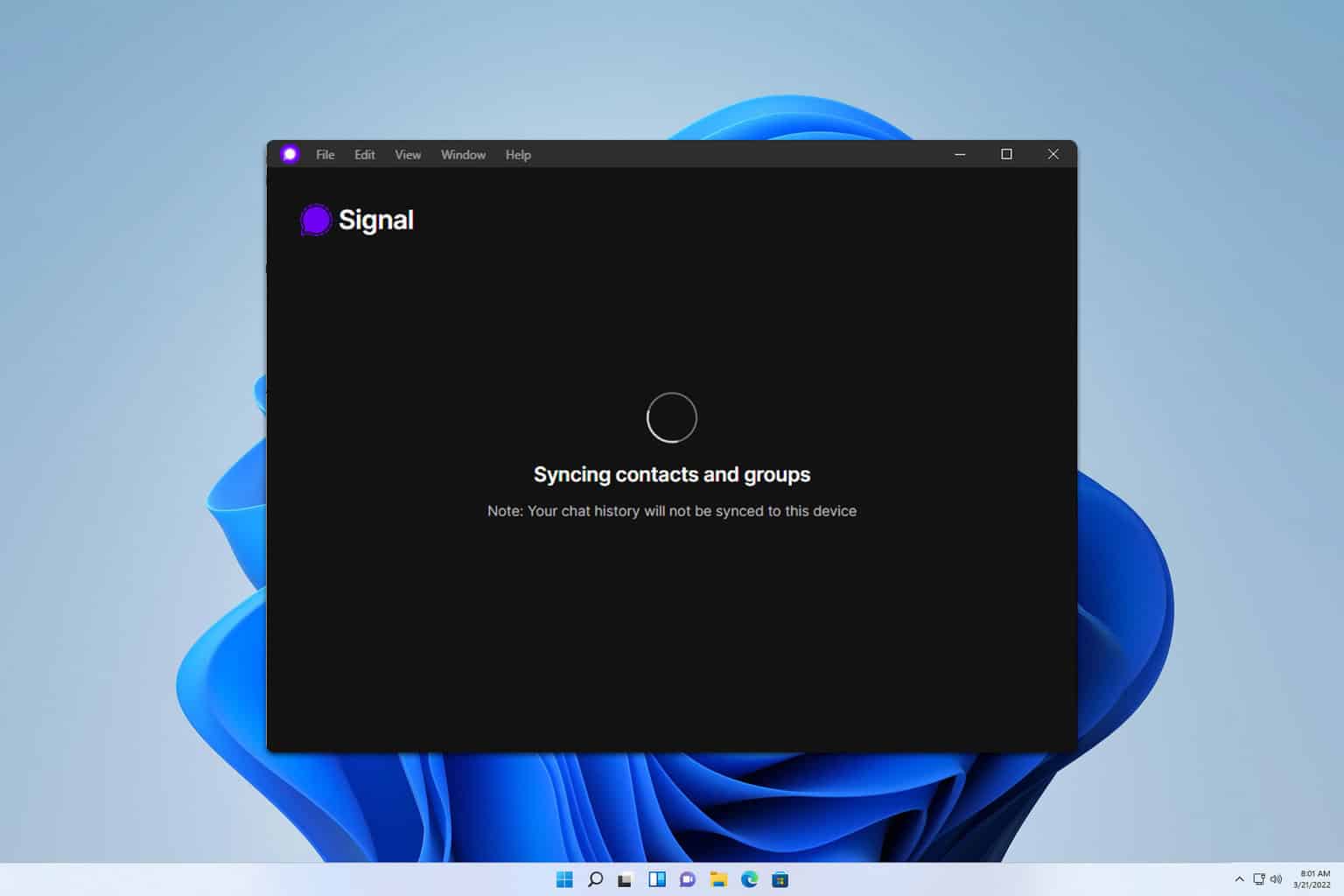 signal desktop not syncing