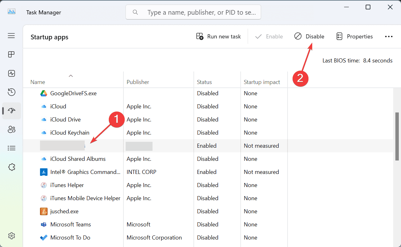 disable startup apps