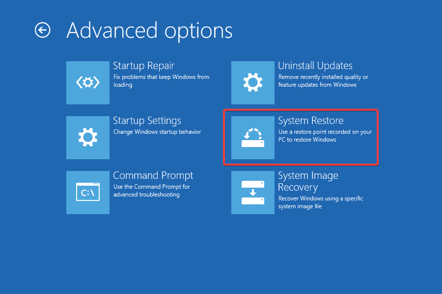 system restore to fix STATUS_CANNOT_LOAD_REGISTRY_FILE