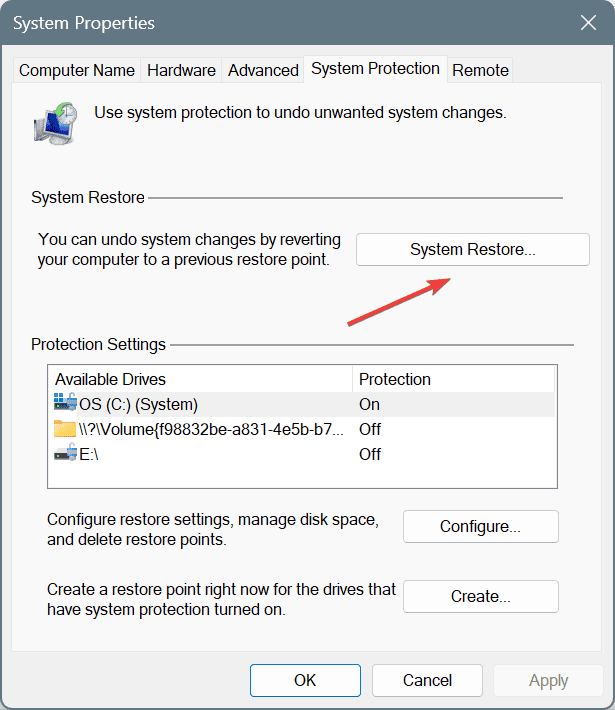 system restore to fix ERROR_VIRUS_DELETED