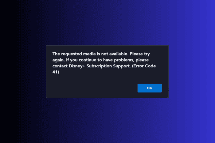 Error 41 Disney Plus