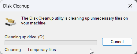 disk cleanup loading