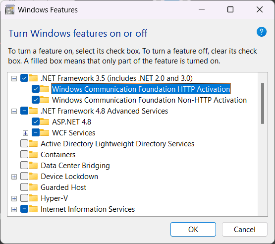 enable net framework