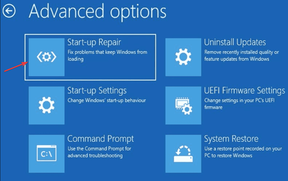 recovery mode advanced options