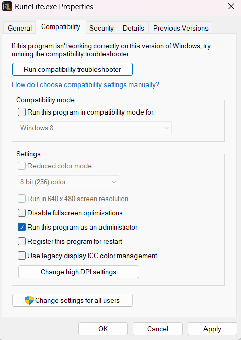 runlite run as administrator