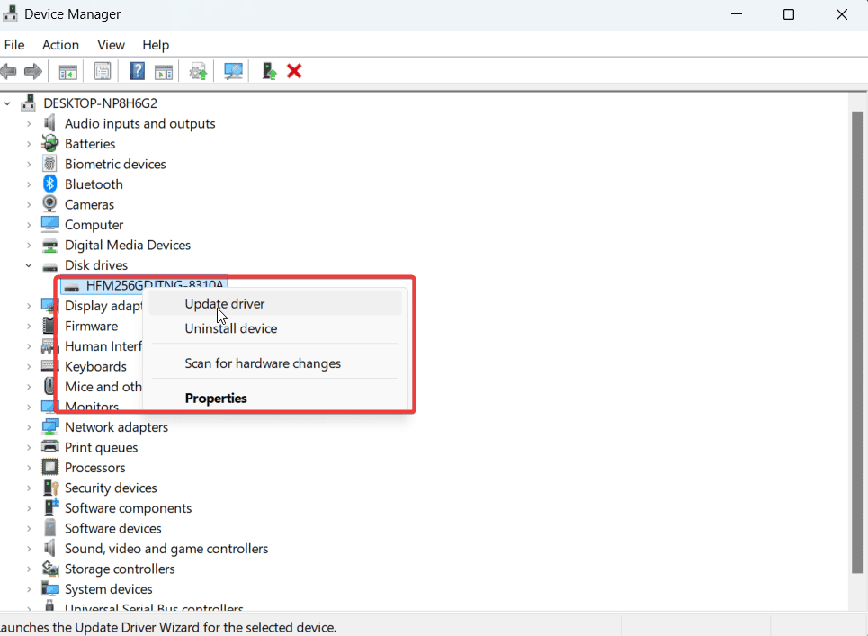 update disk drive