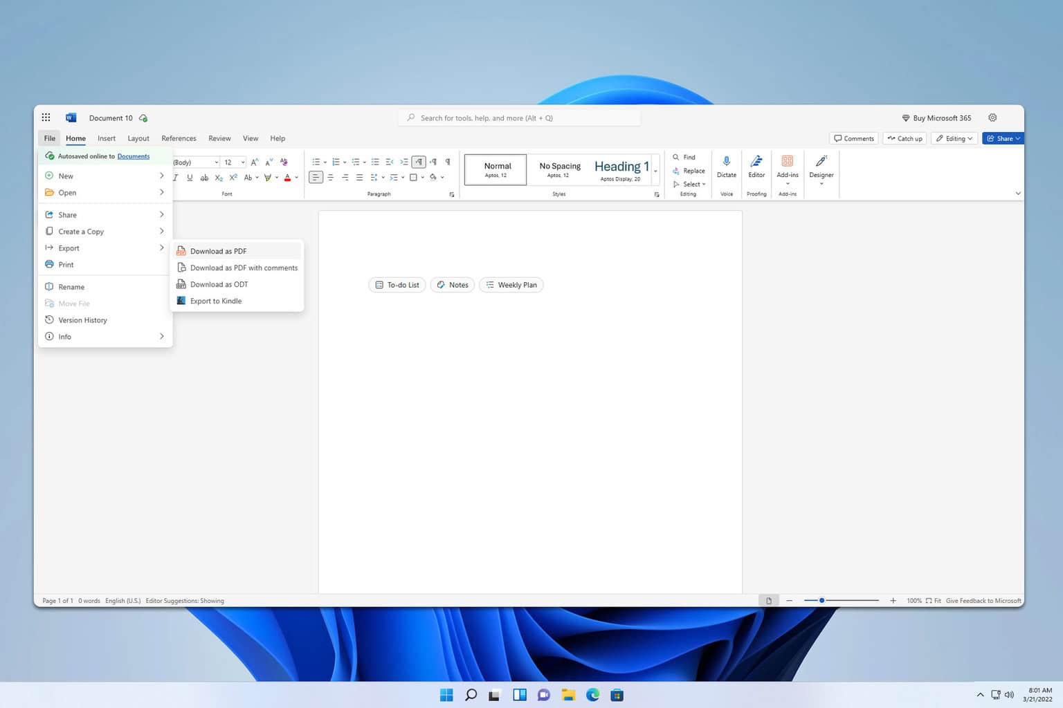 how to save a microsoft word document as a pdf