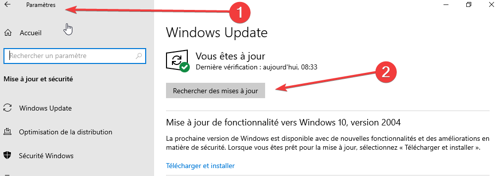 Parametres_Windows Update_rechercher des mises a jour