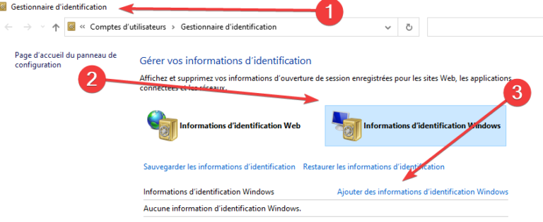 afficher mot de passe gestionnaire d identification windows 10