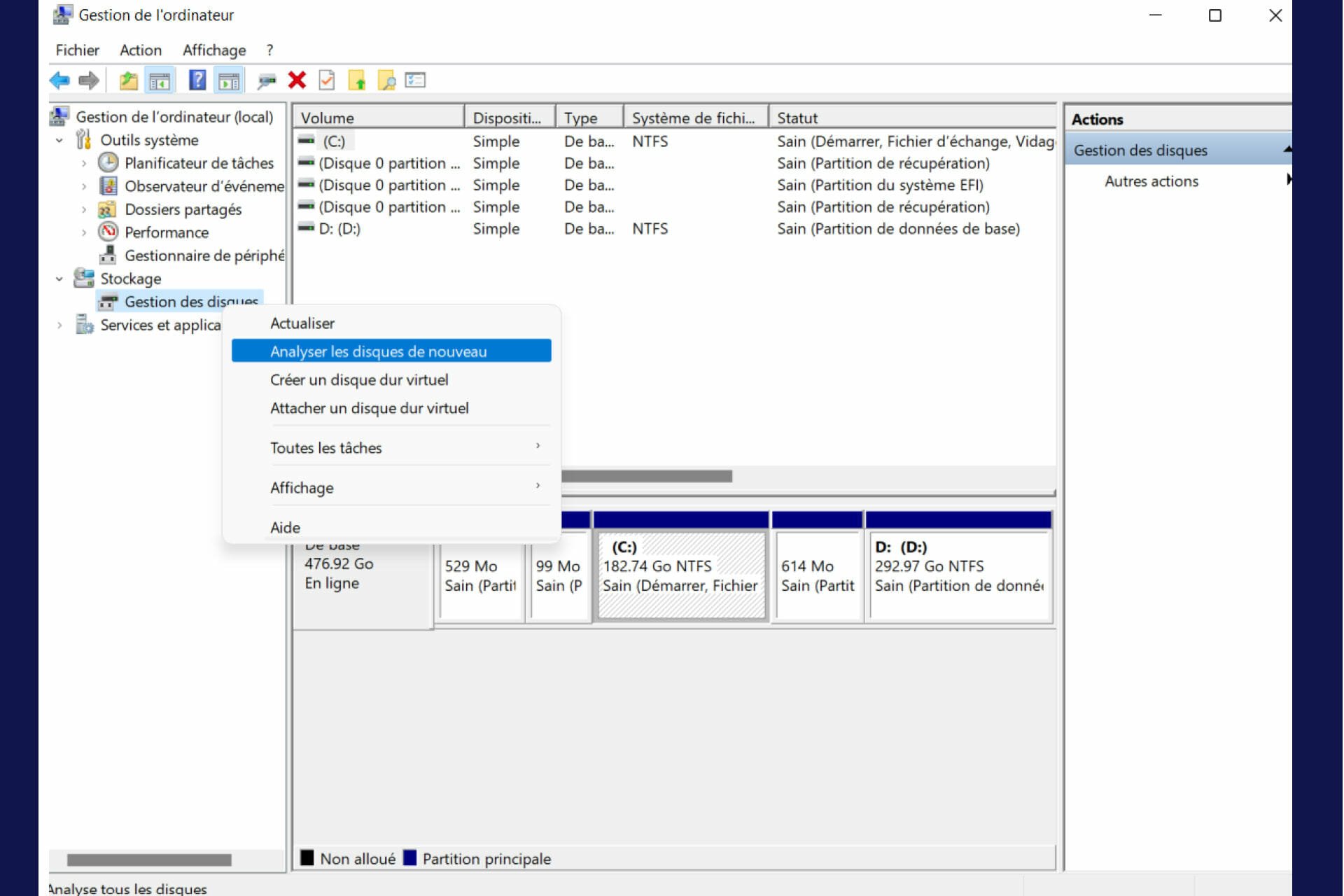 disque dur interne non reconnu Windows 11