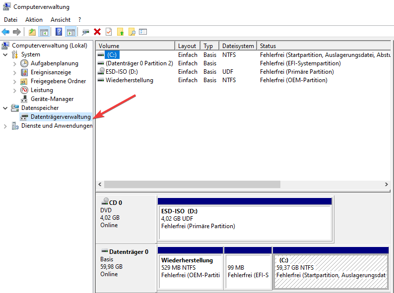 Datenträgerverwaltung windows 10