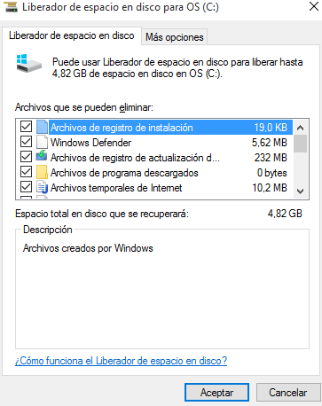 Limpiar archivos de sistema windows 10