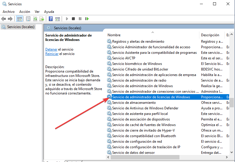 Servicio de administración de licencia de Windows 10